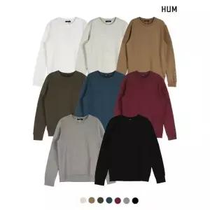 흄 HUM 유니 CVC 3단쭈리 소매배색 맨투맨 H173H050A