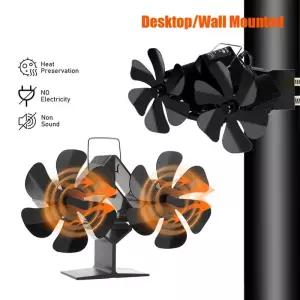 무동력팬 열 구동 스토브 선풍기 목재 연소 통나무 저소음 벽난로 과열 보호 12