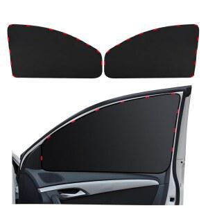 마그네틱, 100% 암막 자외선 차단 프라이버시 커튼, 용 자동차 창문 그늘막, 캠핑, 여행, 낮잠에 적합한 범용 액세서리를 갖춘 전면 창문용 Clwalny 2PCS 그늘막