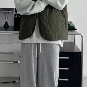 양쪽포켓 패딩조끼 크롭조끼패딩 누빔 자켓 집업 베스트 조끼 넉넉한핏