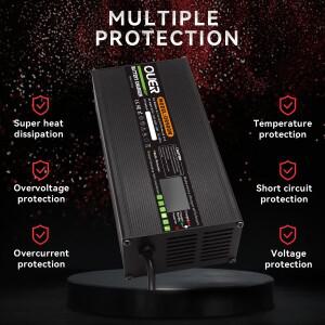 58.4V 15A LiFePO4 배터리 충전 Usd 16S 48V 51.2V LCD 디스플레이 LiFePO4 배터리 OLED 디스플레이 고속