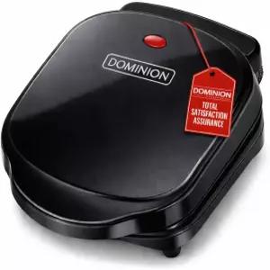 도미니언 2인분 클래식 플레이트 전기 실내 그릴 및 파니니 프레스 간편한 보관 청소 아침 식사로 완벽한