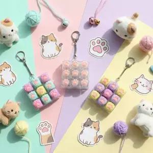 Led 키보드 클리커 딸깍이 키캡키링9구 고양이발