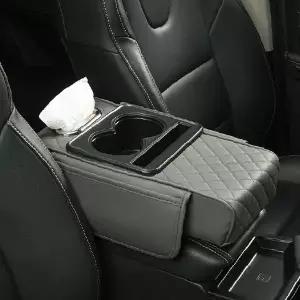 차량용 팔걸이 쿠션 수납함 티슈케이스 컵받침 일체형 운전석 보조 암레스트