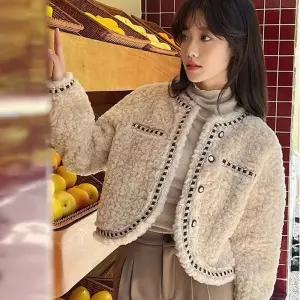 간절기 밍크 퍼 숏 자켓 퍼자켓 봄여성자켓 아우터 꽃샘추위아 바람막이 뽀글이 트위트