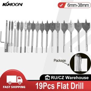 1519pcs 6mm-38mm Flat Dri High-carbon Steel Wood Set Woodworking Spade Bits Durle Tool