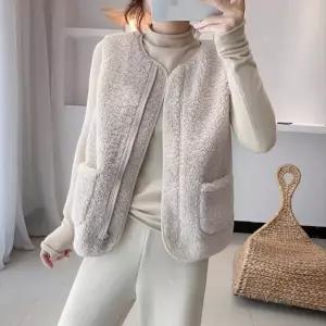 후리스 경량조끼 여성 집업베스트 베스트 뽀글이 양털 조끼