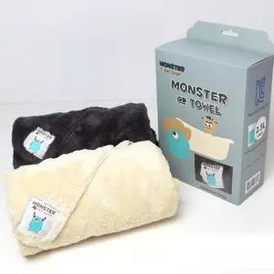 강아지 고양이 목욕 수건 몬스터 펫 타올 베이지 중형