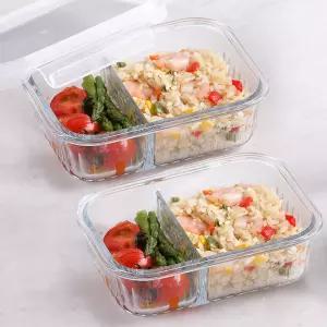 네오플램 내열유리 나눔 반찬통세트 2p 600ml 직사각