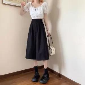 [라일리여성의류] Rly 밴딩 와이드 여름 치마바지 7부 팬츠 여자 A라