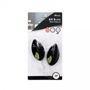 키링접착고리 인테리어훅 다용도걸이 후크행거 클리어행거 검정/2p 주방