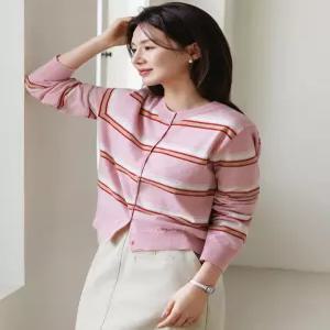 [WPBG]스트라이프 소프트 니트 가디건_3color