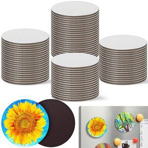 네조 75피스 마그네틱 페인팅 캔버스 패널 미니 보드 타일 아트, 냉장고 락커 아트 공예 DIY 키트(라운드, 4인치)