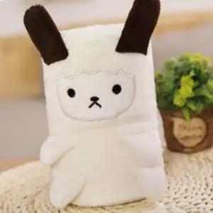 플란넬블랭킷 휴대용 극세사 동물담요 흰색양