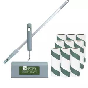 아임 돌돌이 테이프클리너 밀대+핸들+리필 90회x10개 세트 사선 먼지제거 테이프 롤크리너 찍찍이