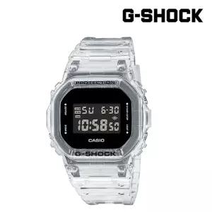 [롯데백화점]지샥 스켈레톤 DW-5600USKE-7DR MAIN 클리어 투명밴드 스퀘어 블랙다이얼