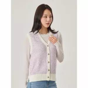 [하프클럽/꼼빠니아]브이넥 투톤 짜임 베스트_CACS1-WSV010