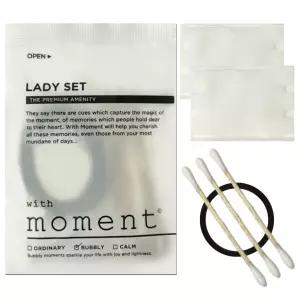 위드모먼트 일회용 레이디세트 100개 면봉 화장솜 헤어링 세트 호텔용 뷰티소품