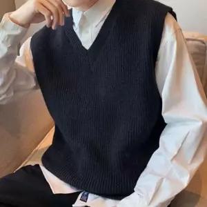 [라일리의류] Rly 양털조끼 데님조끼 남성양털조끼 디자인 니트조끼