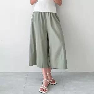 여성 와이드핏 8부 여름바지 직장인 알바생 8부바지 마 조커팬츠