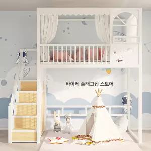 로앤희 레벨업벙커침대 2층 수납 화이트 복층