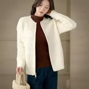 [하프클럽/]여성 겨울 니트 가디건 투웨이 집업 라운드 뜨개