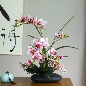 조화 행운 호접란 서양란 고품질 호접란화분 선물 사무실 축하 베이스 서양난 고급 장식용