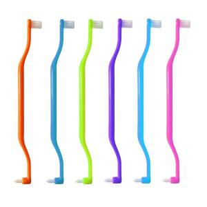 FRUTA 6pcs 투인원 더블 헤드 치간 칫솔 사랑니 교정용