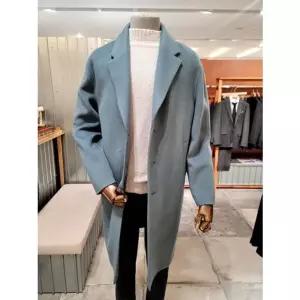 [갤러리아] 25 F/W 본 블루 캐시미어 혼방 쎄미오버핏 싱글코트 BNEWHA554