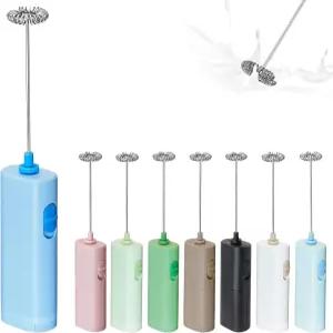 엘엠웨이 휴대용 커피 거품기 배터리로 작동하는 전기 라떼 말차 및 단백질 파우더를 위한 미니 밀크 -