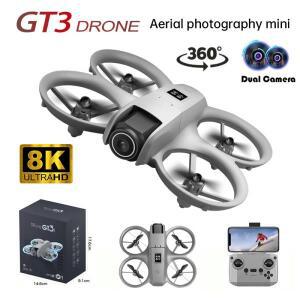GT3 미니 드론 4K 프로페셔널 듀얼 카메라 헤드리스 모드 장애물 회피 WiFi FPV 360 ° 어린이용 플립 RC