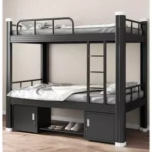 이층 침대 신발장 수납 블랙 기숙사 프레임 화이트