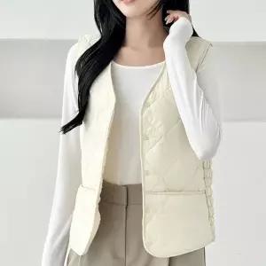 브이넥 경량조끼 털 여성 이너 패딩 조끼