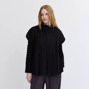 [플리츠미](대구신세계)지그재그 자가드 숏 슬리브 자켓_PPJKS126005