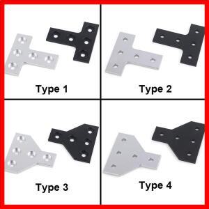 2020 알루미늄 프로파일 연결 커넥터 플레이트 T 타입 5 홀 조인트 보드 플레이트 코너 앵글 브래킷 4 개