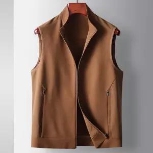 남자조끼 스판 캐주얼 조끼 비즈니스 스탠드넥 봄가을 베스트 남자 민소매 심쿵희망
