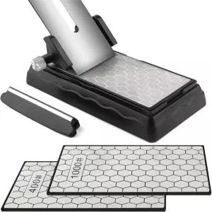 란스틱 치슬 샤프닝 키트 다이아몬드 스톤과 호닝 가이드 나이프 스톤을 사용한 평면 스톤 세트 각도