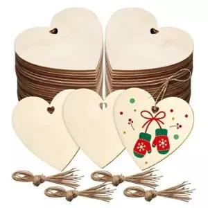 우드 나무 하트 태그 이름표 10P 키링재료 공방제작