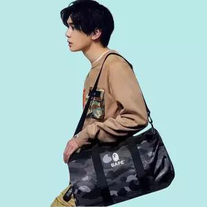 베이프 가방 블랙카모 잡지부록 보스턴백 BAPE 더플백 밀리터리 카모플라쥬
