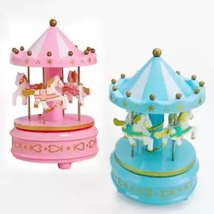 건전지 뮤직박스 레트로 미니회전목마 무드등 오르골 (KYR-WC5654A)