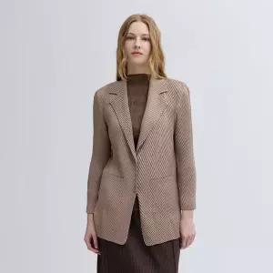 [플리츠미](의정부점)사선 와플 테일러드 트임 자켓_PPJKS126004