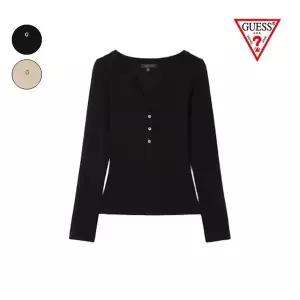 갤러리아 GUESS 25FW [여성] YP3K2311 V헨리넥 버튼 긴팔티