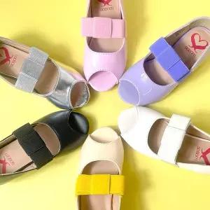 [보리보리/에이치오]여아토오픈플랫 리본샌들 굽구두 에나멜 왕리본