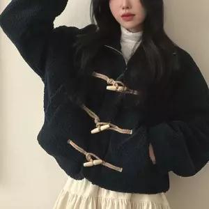 떡볶이단추코트 여자 뽀글이 떡볶이 후리스 크롭 숏 자켓 아우터 3색