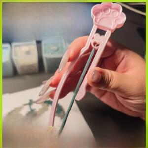 싱글 니들 빈펜 롱 핀셋 도구 DIY 미니 소형 호환 펜 고양이 스크래퍼 삽 빈 스티칭 십대 교육용 키덜트