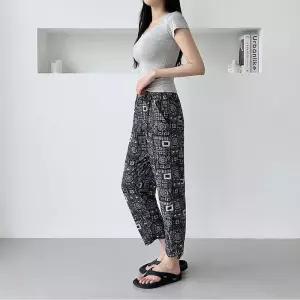 여자 여름 까실이 몸빼바지 허리밴딩 지퍼포켓 9부