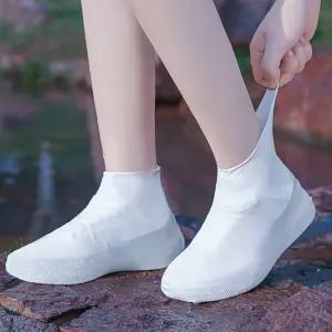 휴대용 신발 방수커버 레인슈즈 비닐장화 눈 비오는날 세차시 운동화보호 덧신 화이트