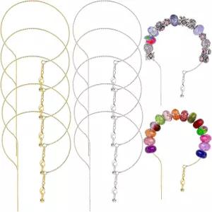 KINCHYGO 금과 은을 만드는 DIY 보석 제작을 위한 10팩 1mm 와이어 블랭크 구슬 브레이슬릿 조절 가능한