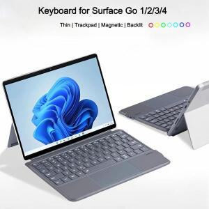 마이크로소프트호환 서피스 Go1 Go2 Go3 Go4용 백라이트 키보드 무선 컬러풀 블루투스 보호 케이스 커버