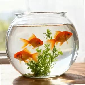투명 원형 어항 관상어 수초 키우기 책상 인테리어 미니 수족관 초보자 금붕어
